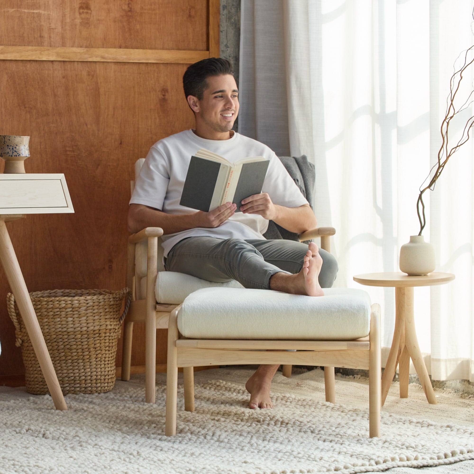 Mid-Century Modern Side Table | Avocado Green Mattress
