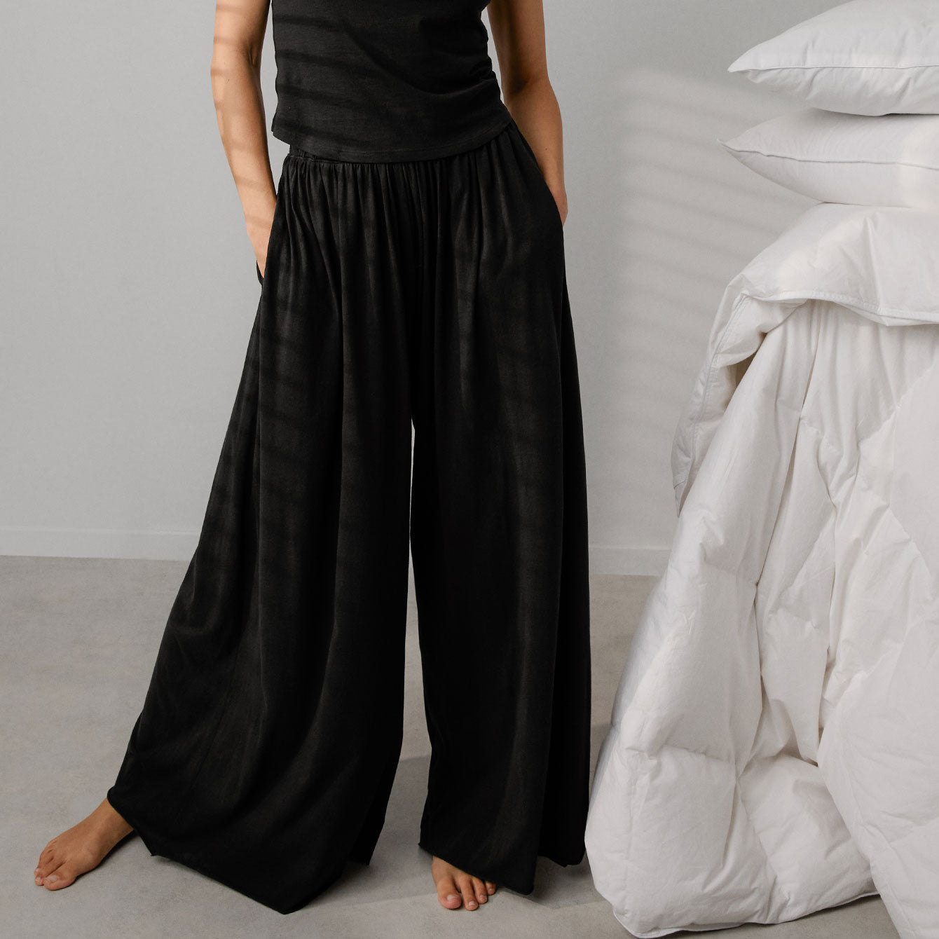 おたま◡̈chimala |for luxe M51 COVER PANTS Organic Pima Wide Leg Pant | Lunya x Avocado Mattress – Avocado