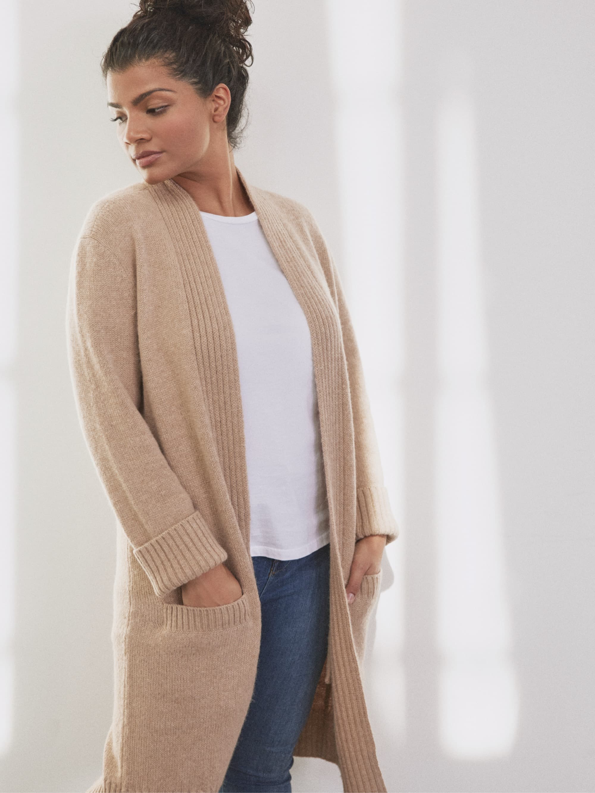 Women’s Alpaca Ribbed Long Cardigan Sweater - HASS® Apparel by