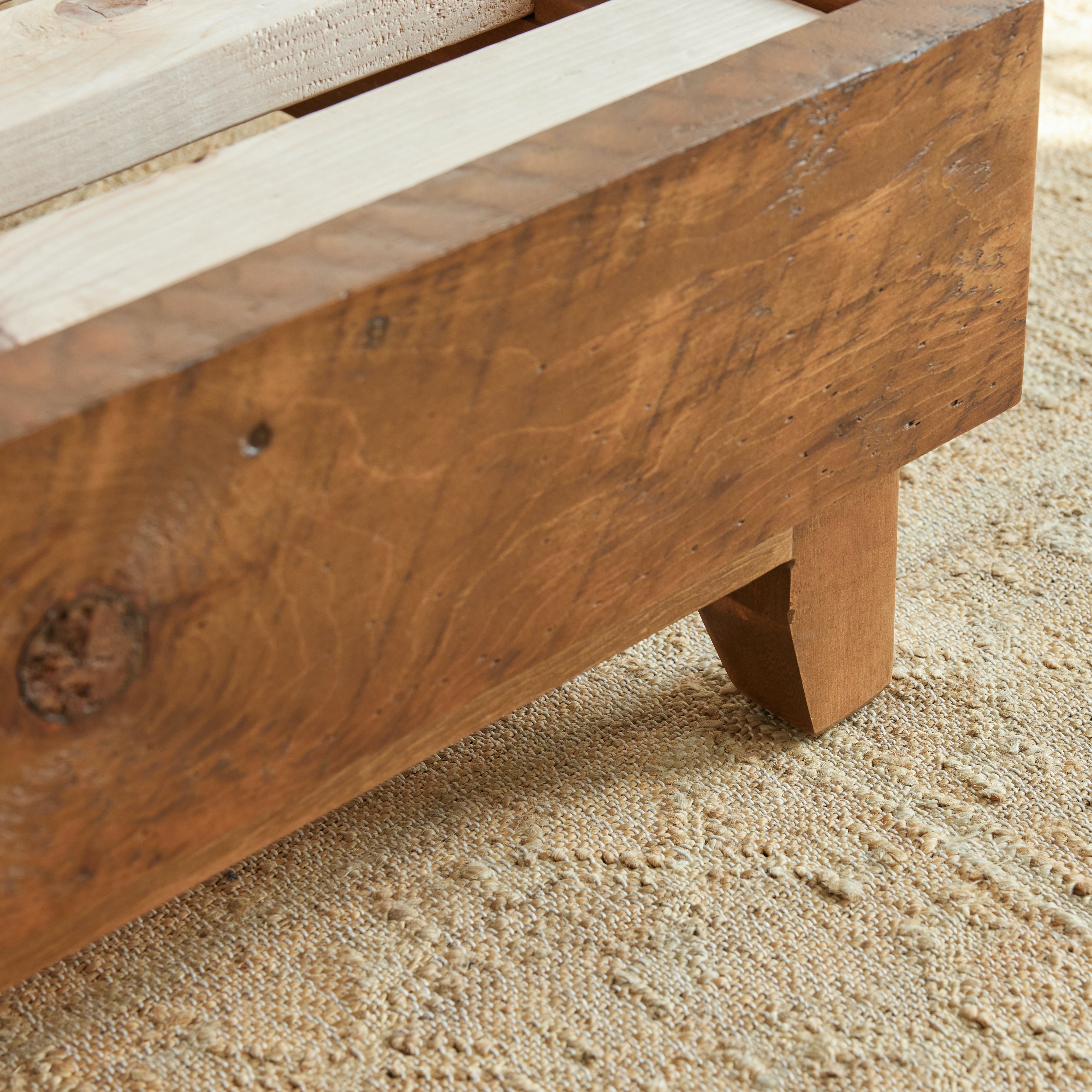 Raw timber bed frame discount