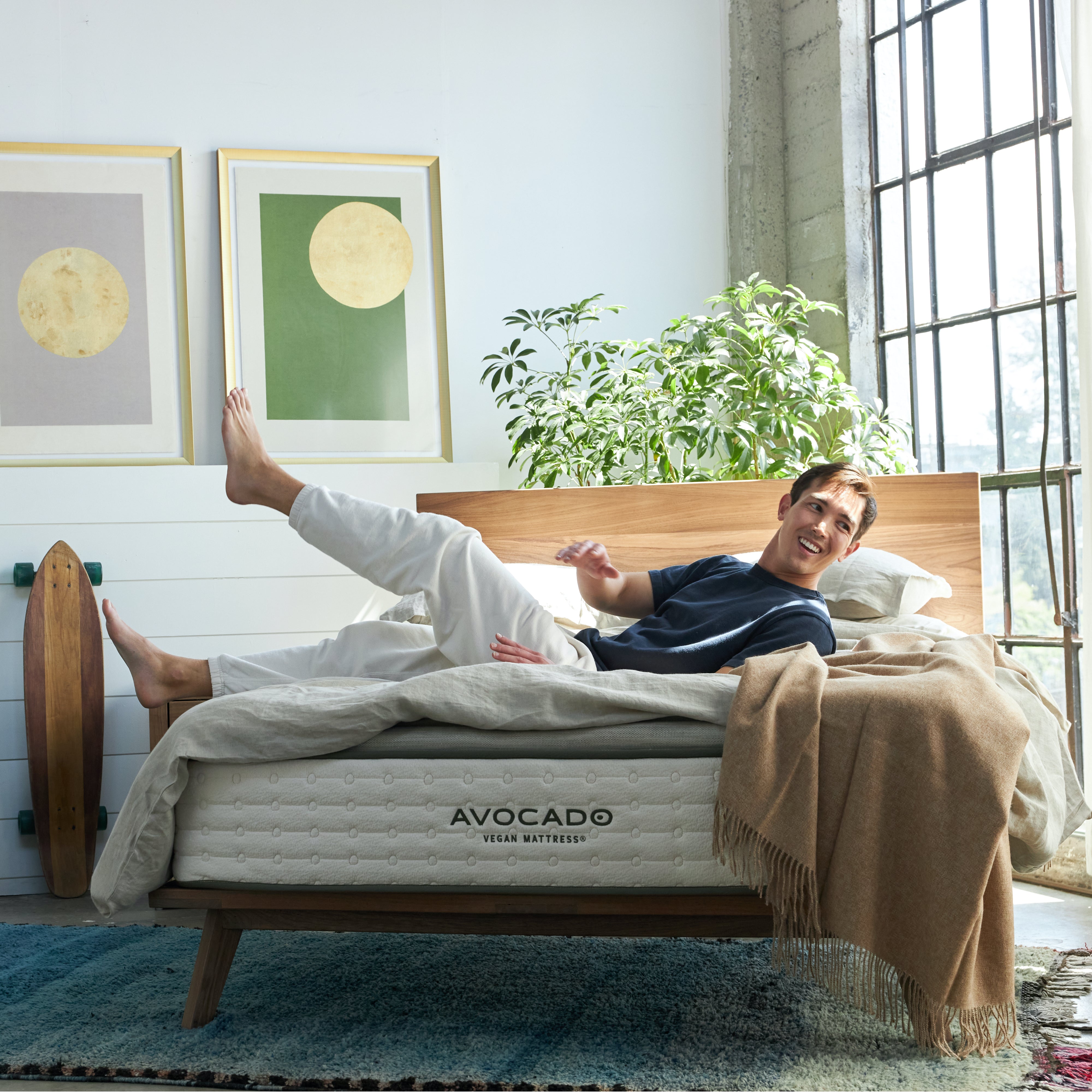 Mid-Century Modern Bed Frame | Avocado Green Mattress®