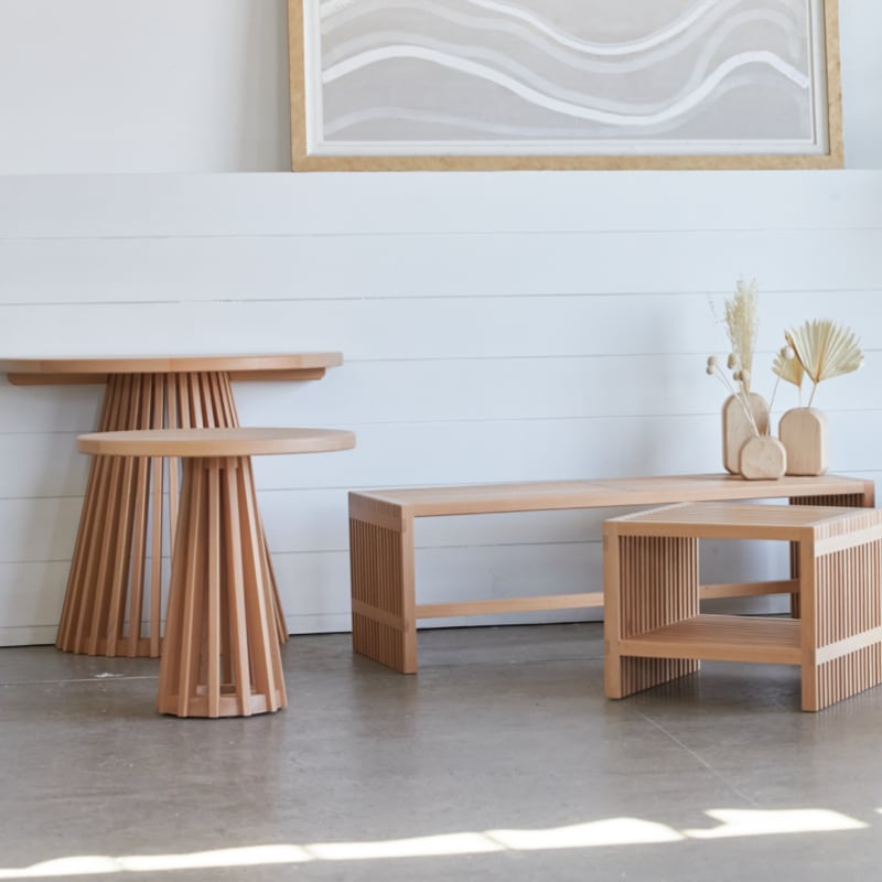 Zero Waste Slatted Side Table | Avocado Green – Avocado Green Mattress