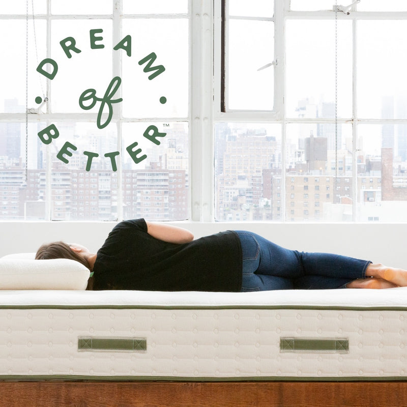 Avocado Green Mattress shown with its responsive support construction