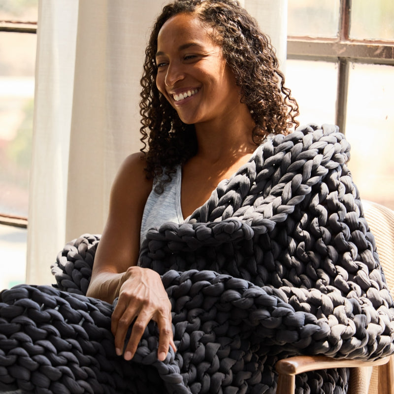 Chunky Knit Chenille Weighted Blanket Chunky Yarn Blanket Diy