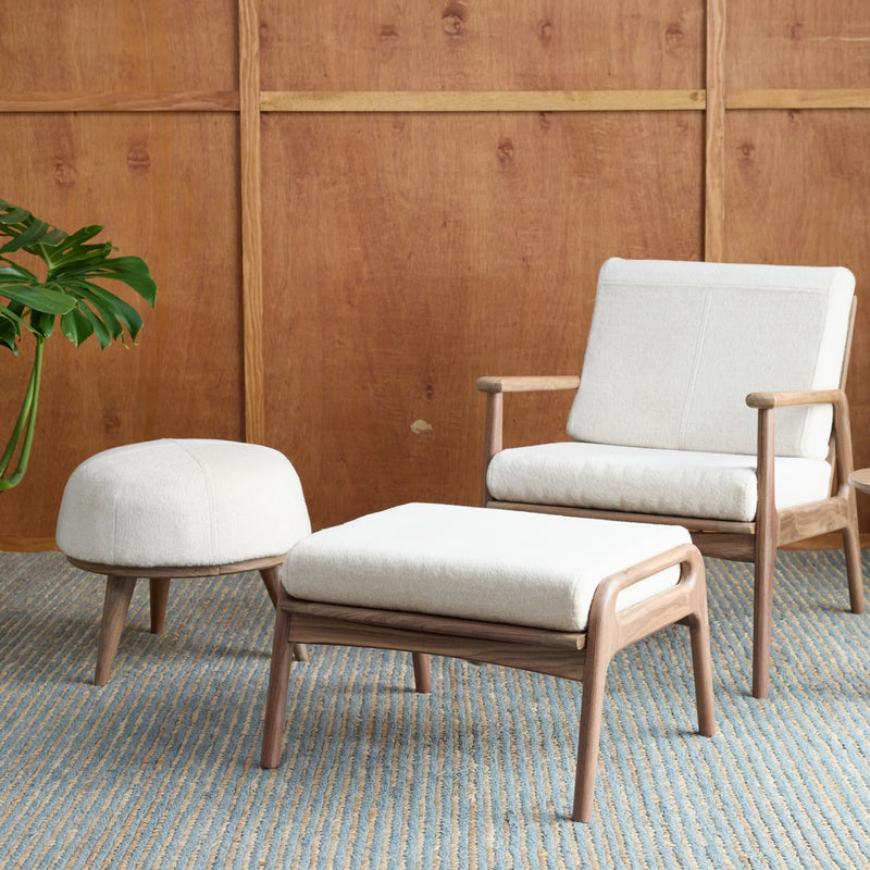 Accent Chair Mid Century Recliner With Ottoman Mid-Century Modern