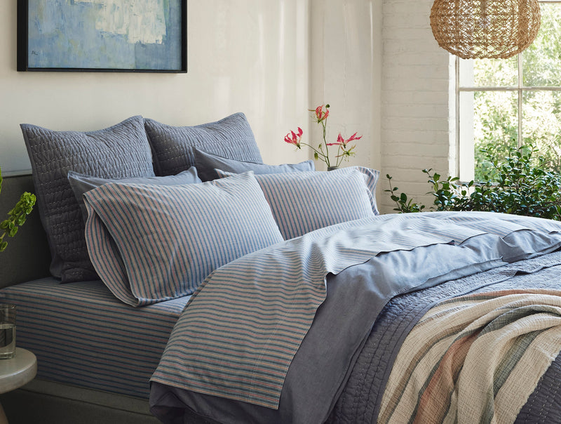 Coyuchi Crinkled Percale Fitted Sheet