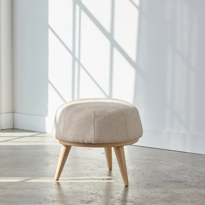 Mid-Century Modern Upholstered Stool | Avocado Green Mattress