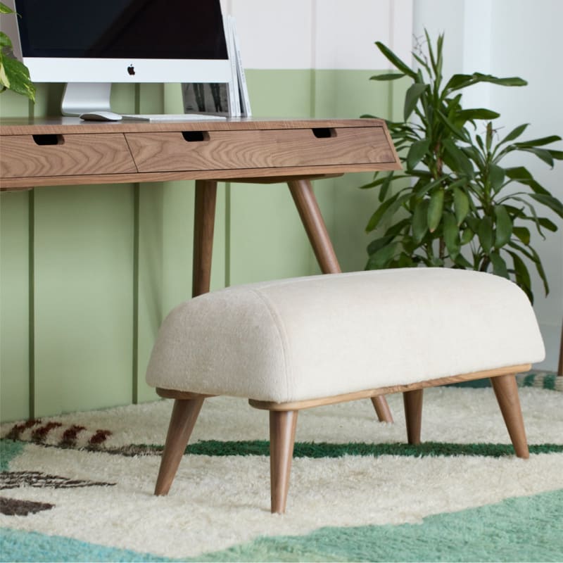 Green shop upholstered bench