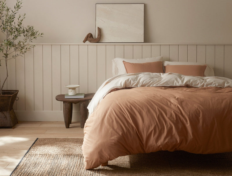 Coyuchi Crinkled Percale Duvet Cover - Thumbnail 2