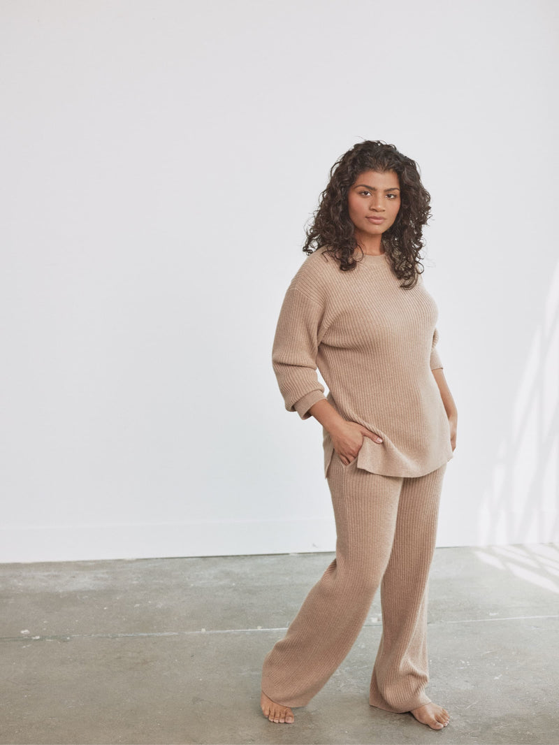 Ribbed tunic sweater on sale