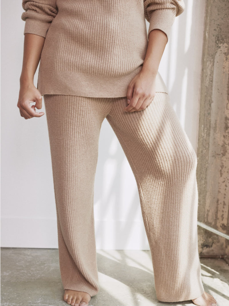 Women s Alpaca Ribbed Wide Leg Pants HASS Apparel by Avocado