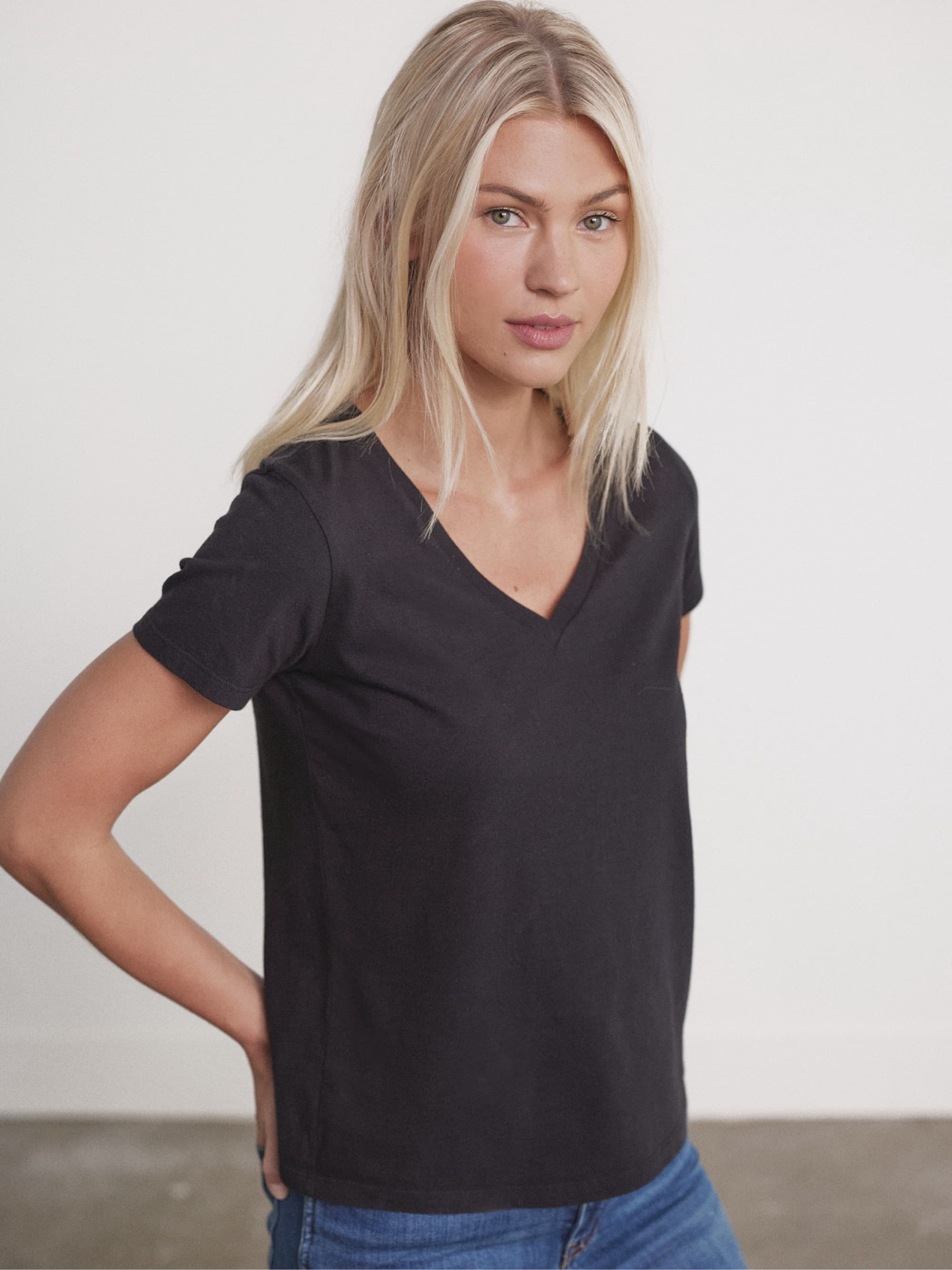 Women's Organic Cotton V Neck Tee Shirt - HASS® Apparel by Avocado ...