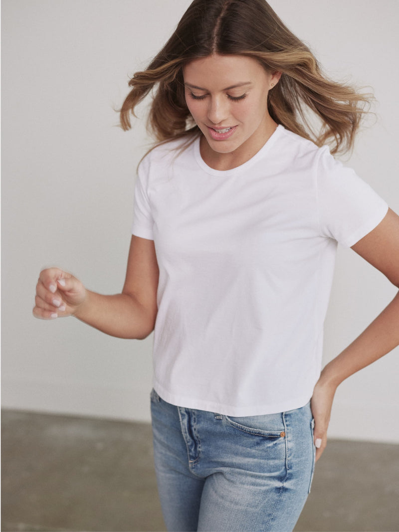 Women's green and top white t shirt