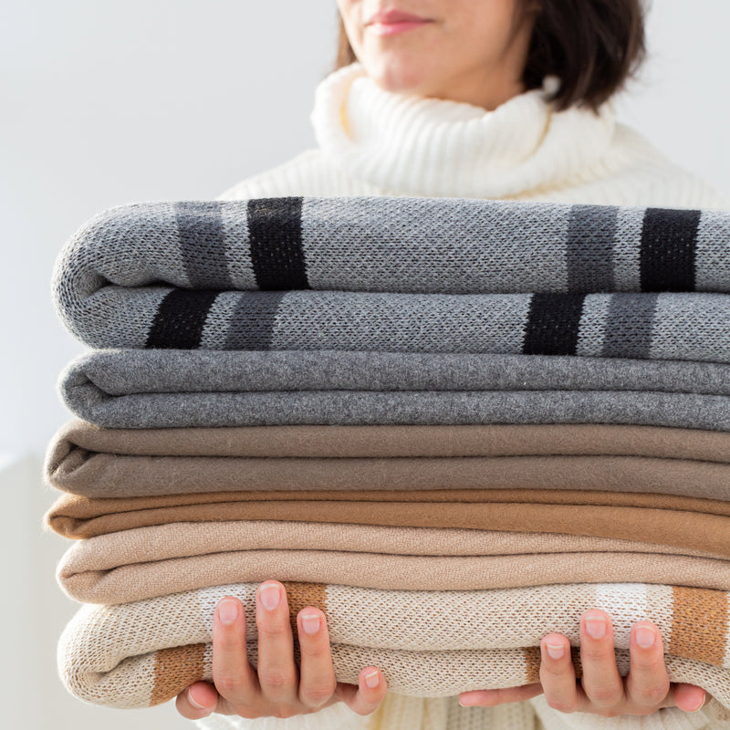Luxury Merino Wool Throw Blanket by Avocado - Dark Grey