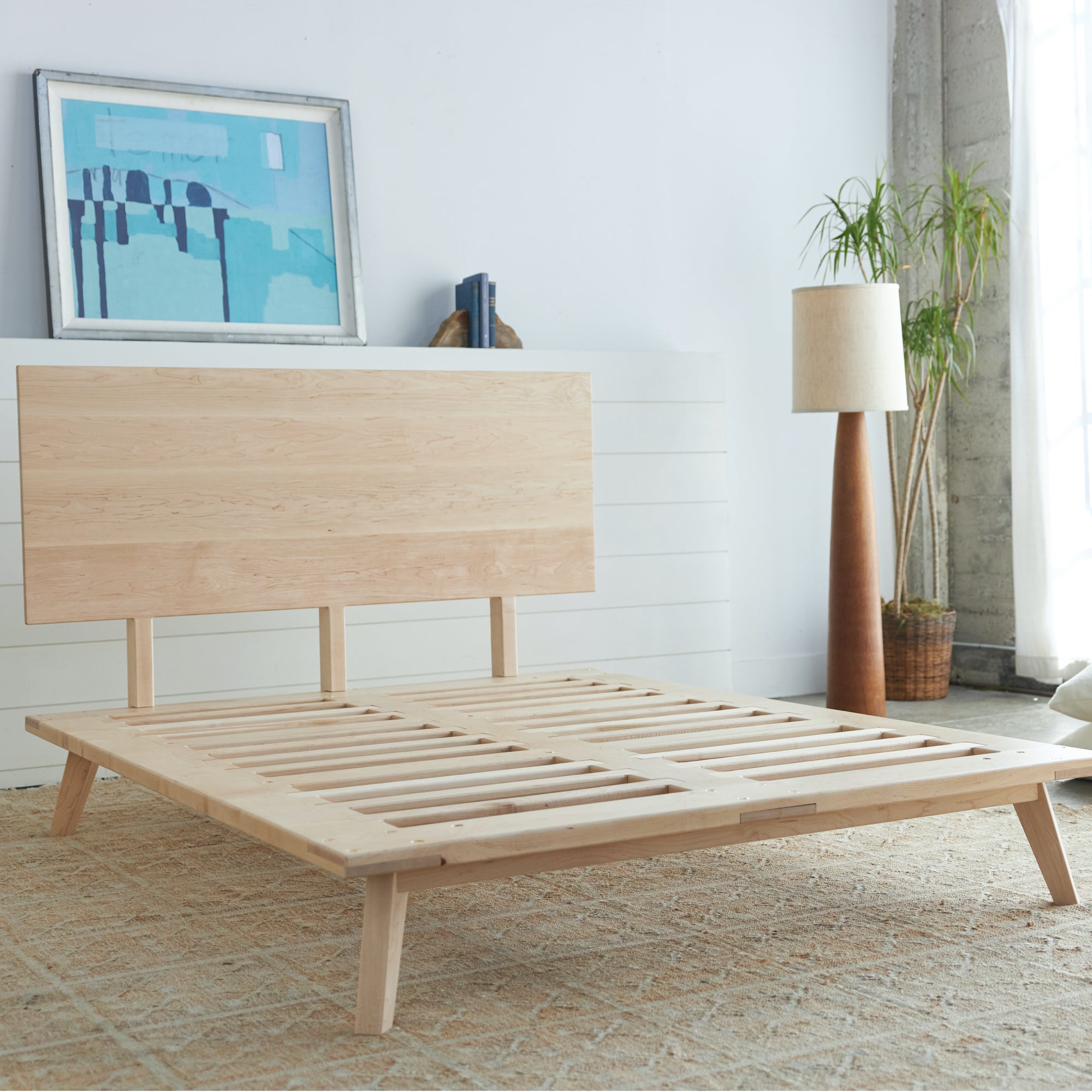 Maple Bed Frame Mid-Century Modern Bed Frame | Avocado Green Mattress®