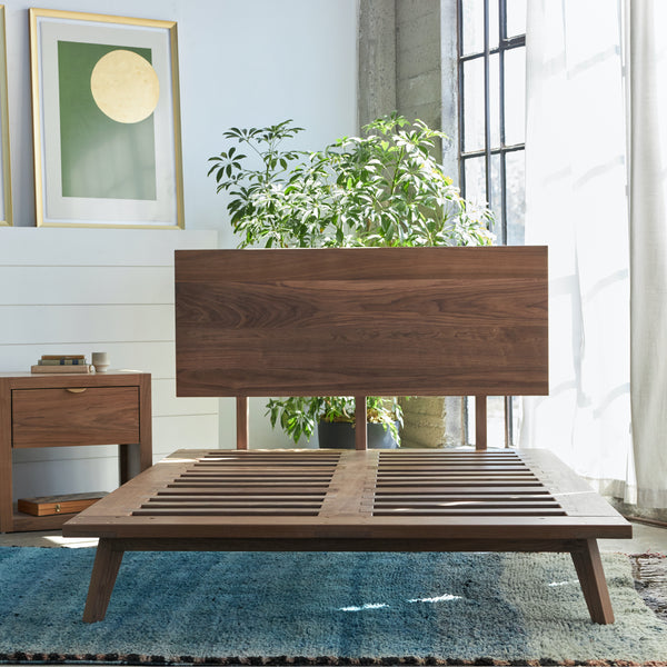 Walnut mid century bed sales